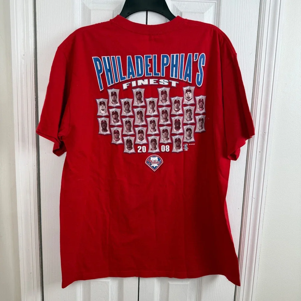 Nike Philadelphia Phillies 2008 World Series Champions T-Shirt Red Large MLB - Picture 2 of 5